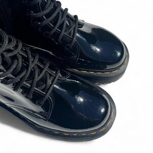 Dr. Martens Black patent vegan leather Jadon platform boots